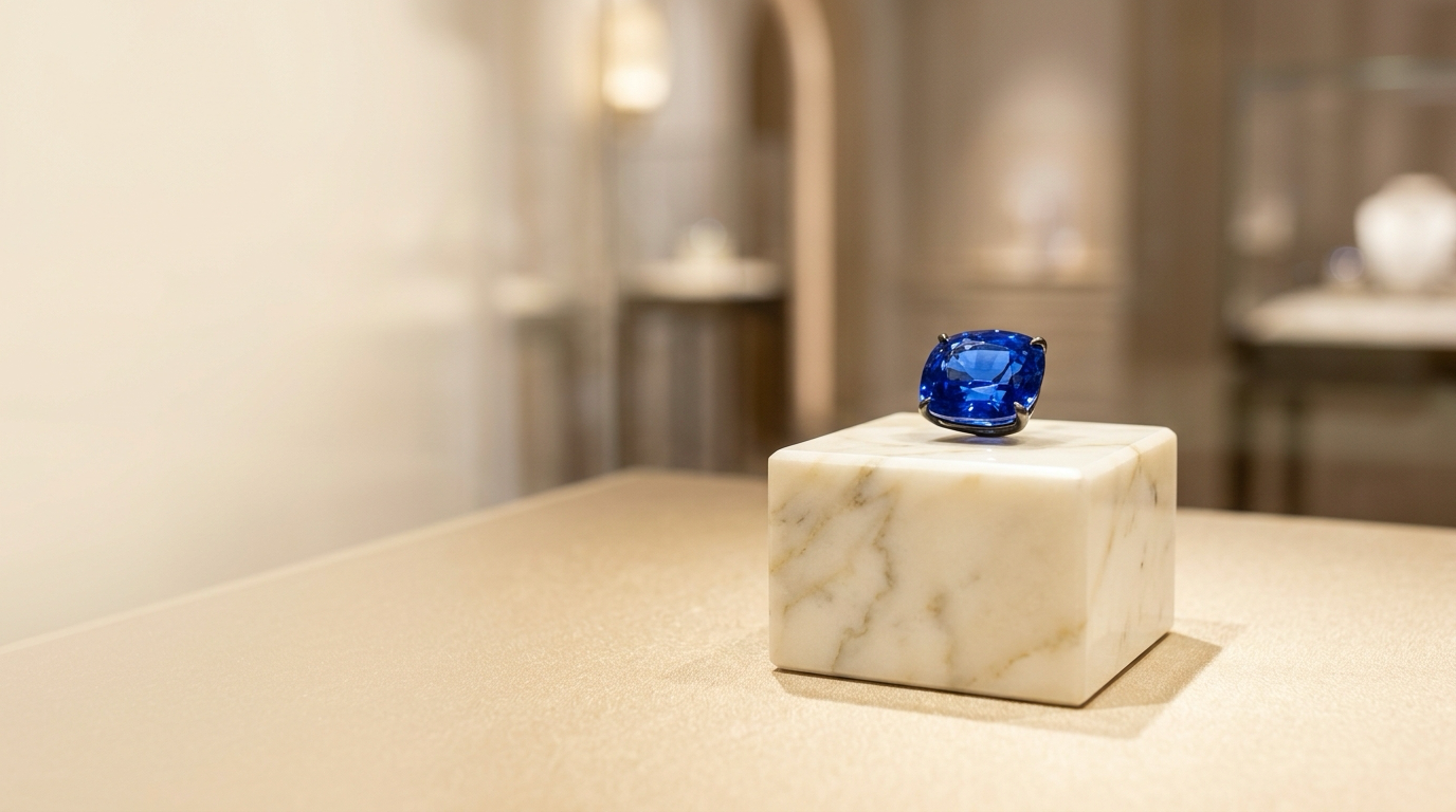 A rare deep-blue sapphire